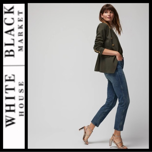 NWT WHBM High Rise Sculpt Straight Crop Jeans - Picture 1 of 11